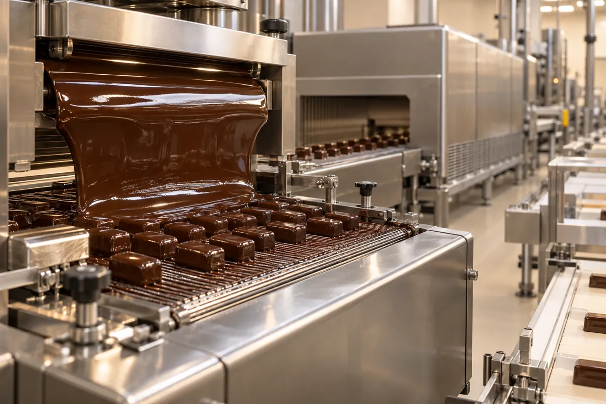 Temporary illustration: Chocolate enrobing and cooling line