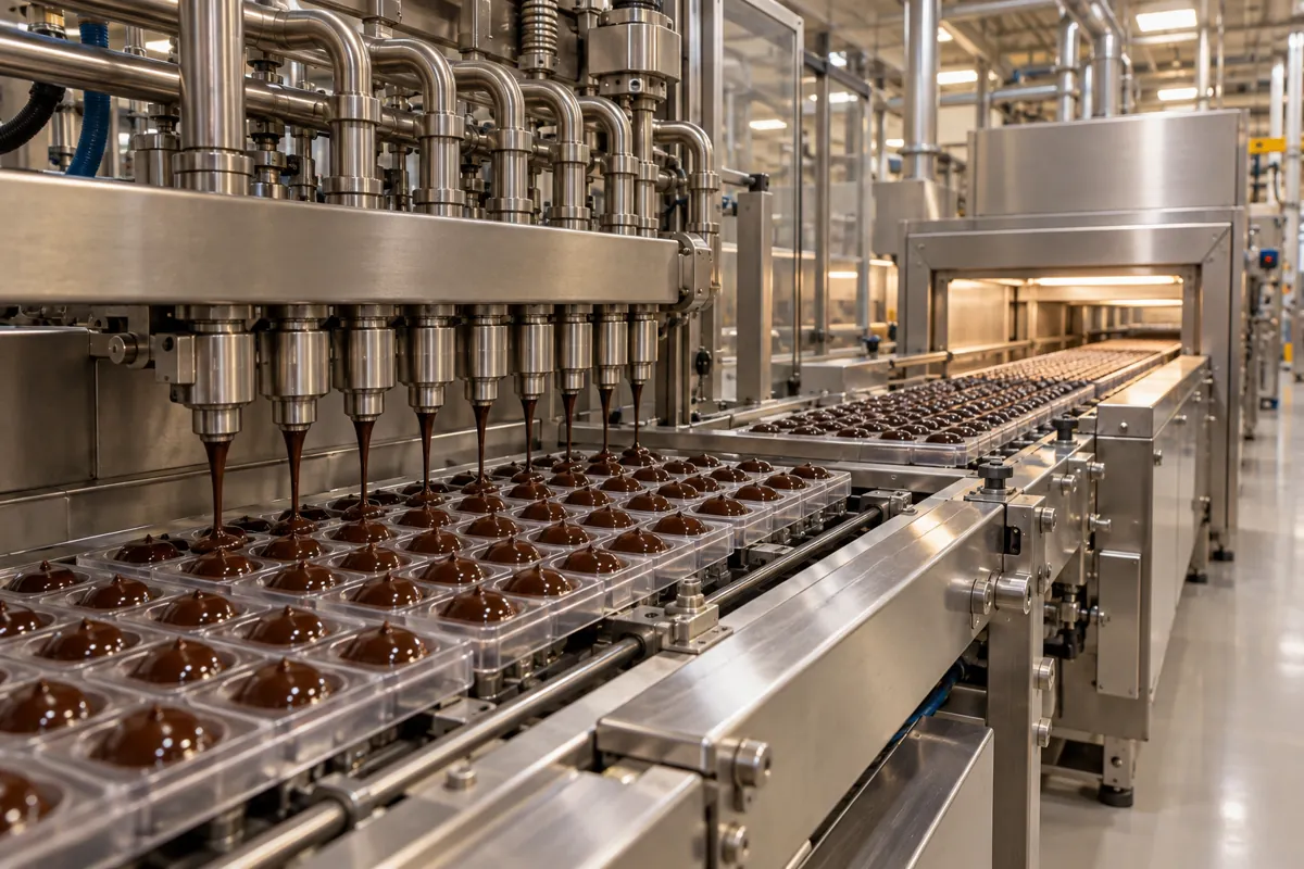Temporary illustration: Automated chocolate production line